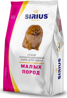 Корма Sirius для собак в ассортементе